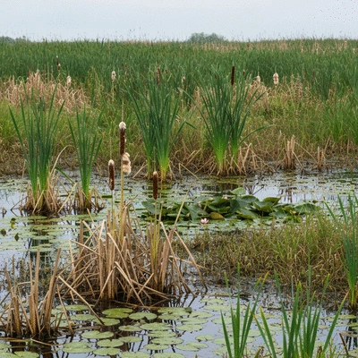 Various wetland plants struggling with altered hydrology and temperature extremes due to climate change